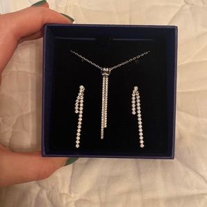 Swarovski crystal necklace and matching earrings set